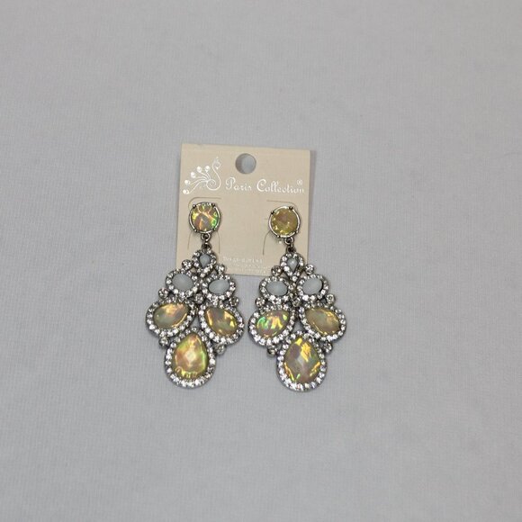 Paris Collection Rhinestone Dangle Earrings - Picture 3 of 8
